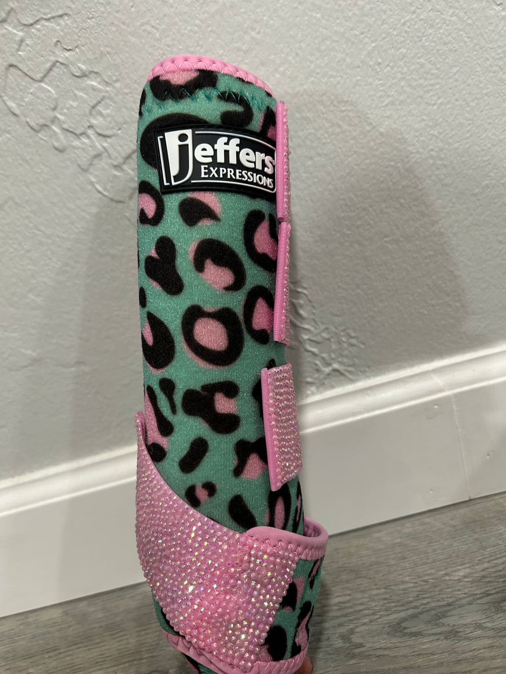 Pink & Teal Cheetah Print Jeffers Protective Front Boots Set