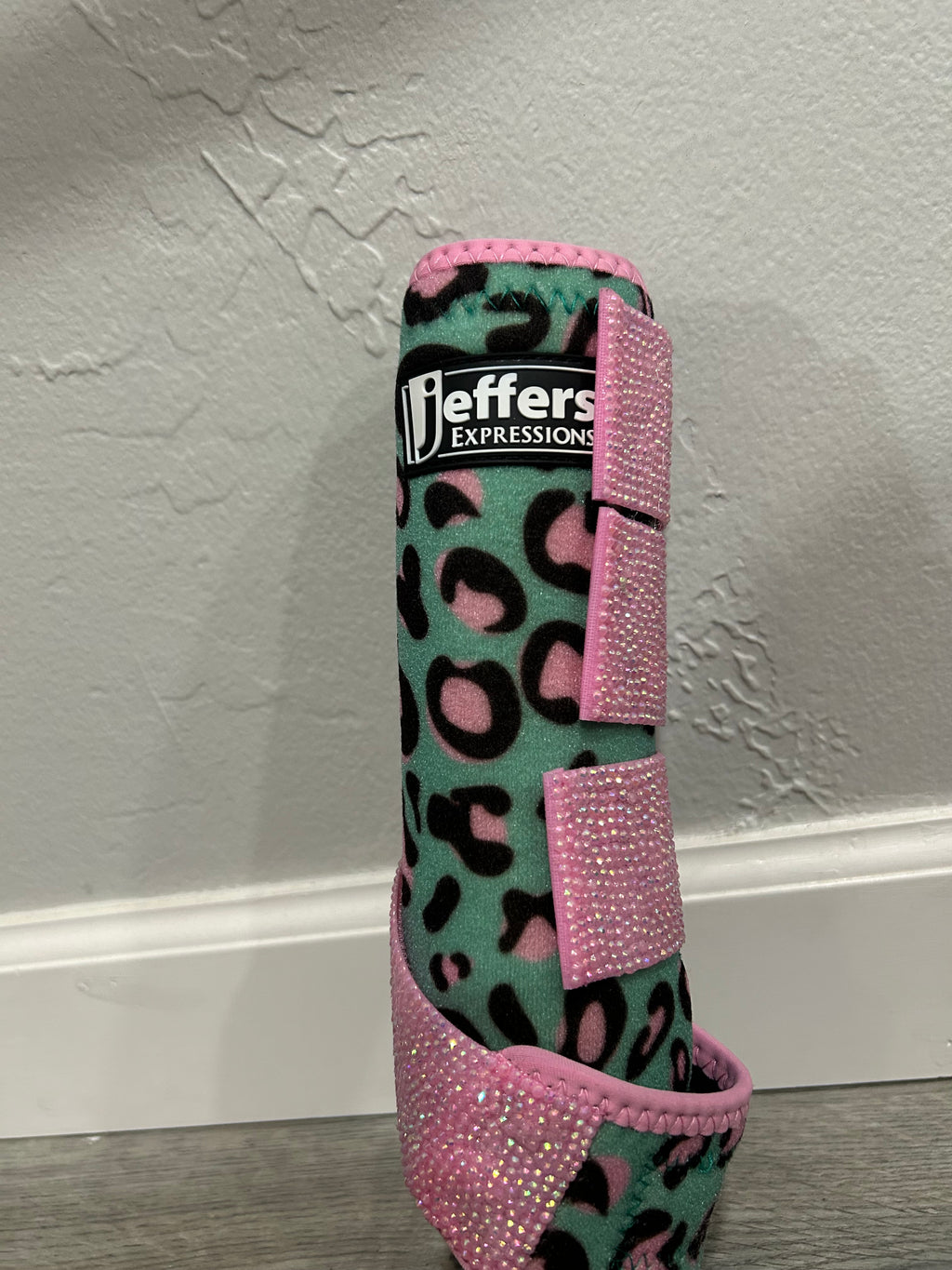 Pink & Teal Cheetah Print Jeffers Protective Front Boots Set