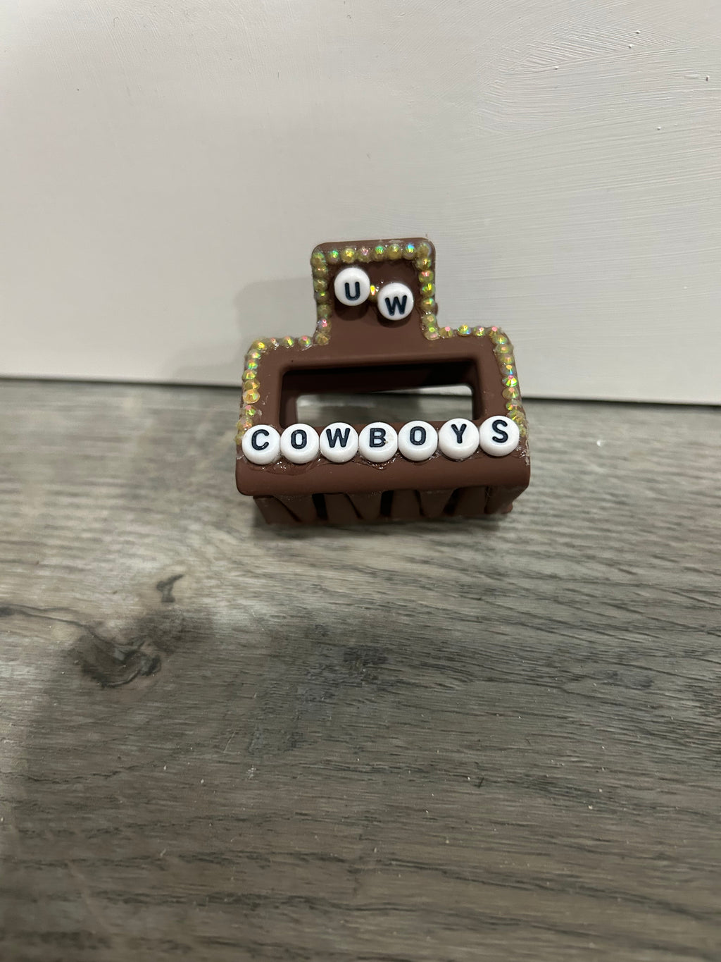 Bedazzled UW Cowboys Claw Clip