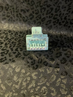 Bedazzled Howdy Teal Claw Clip