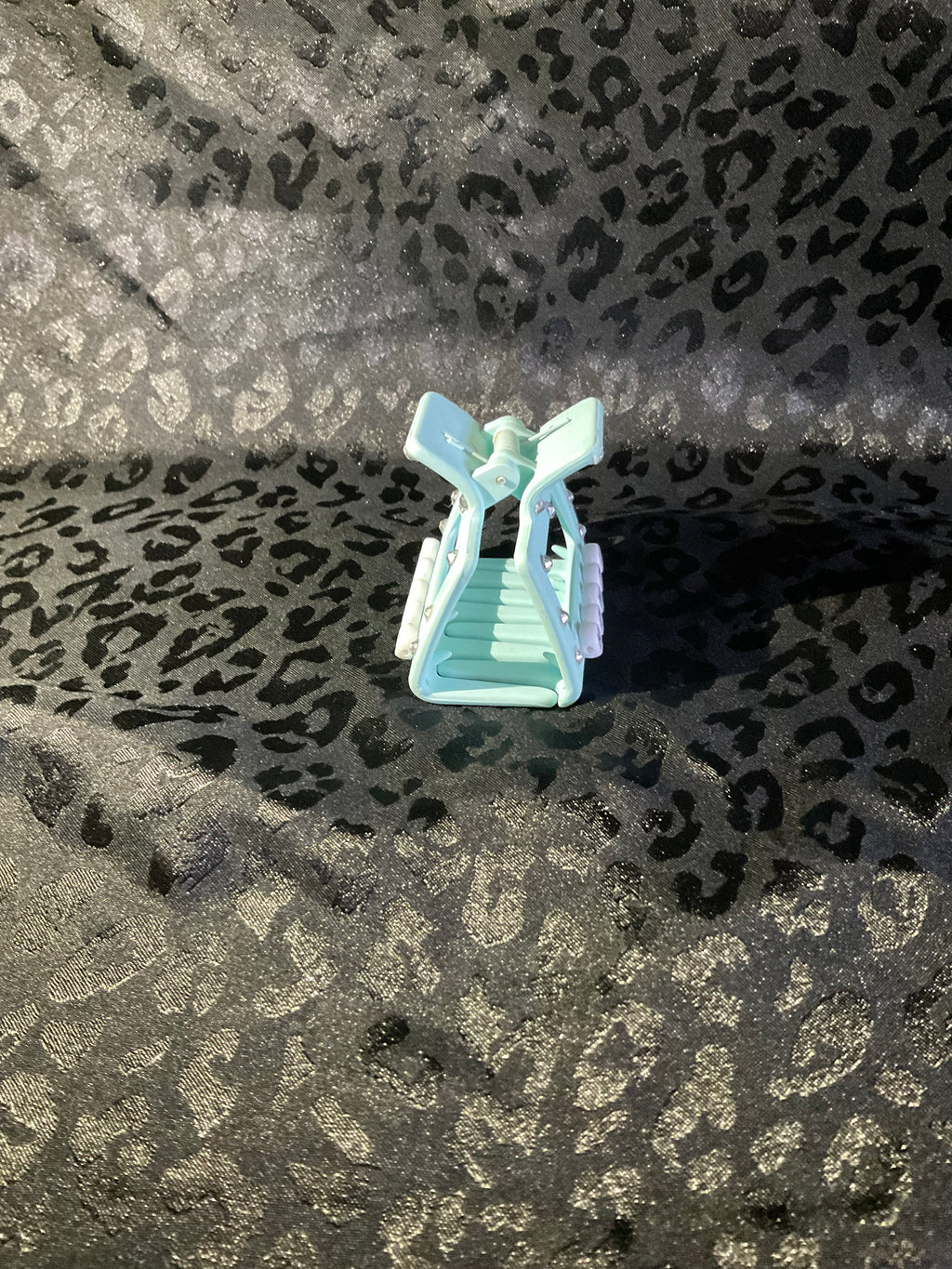 Bedazzled Howdy Teal Claw Clip
