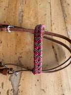 Pink Buckstitch Headstall