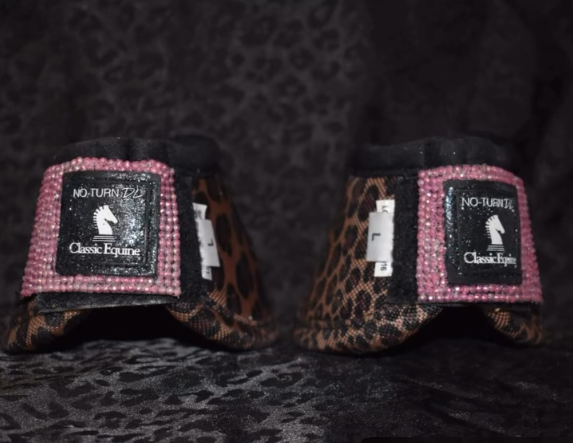 Cheetah & Pink Bedazzled Bell Boots